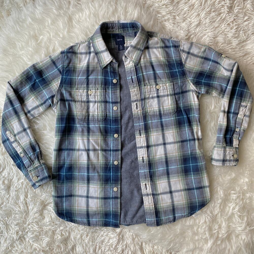 Gap Kids Cotton Plaid Shirt, size L